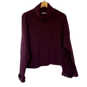 Benedetta B italian wool women's oversized purple turtleneck knit sweater L